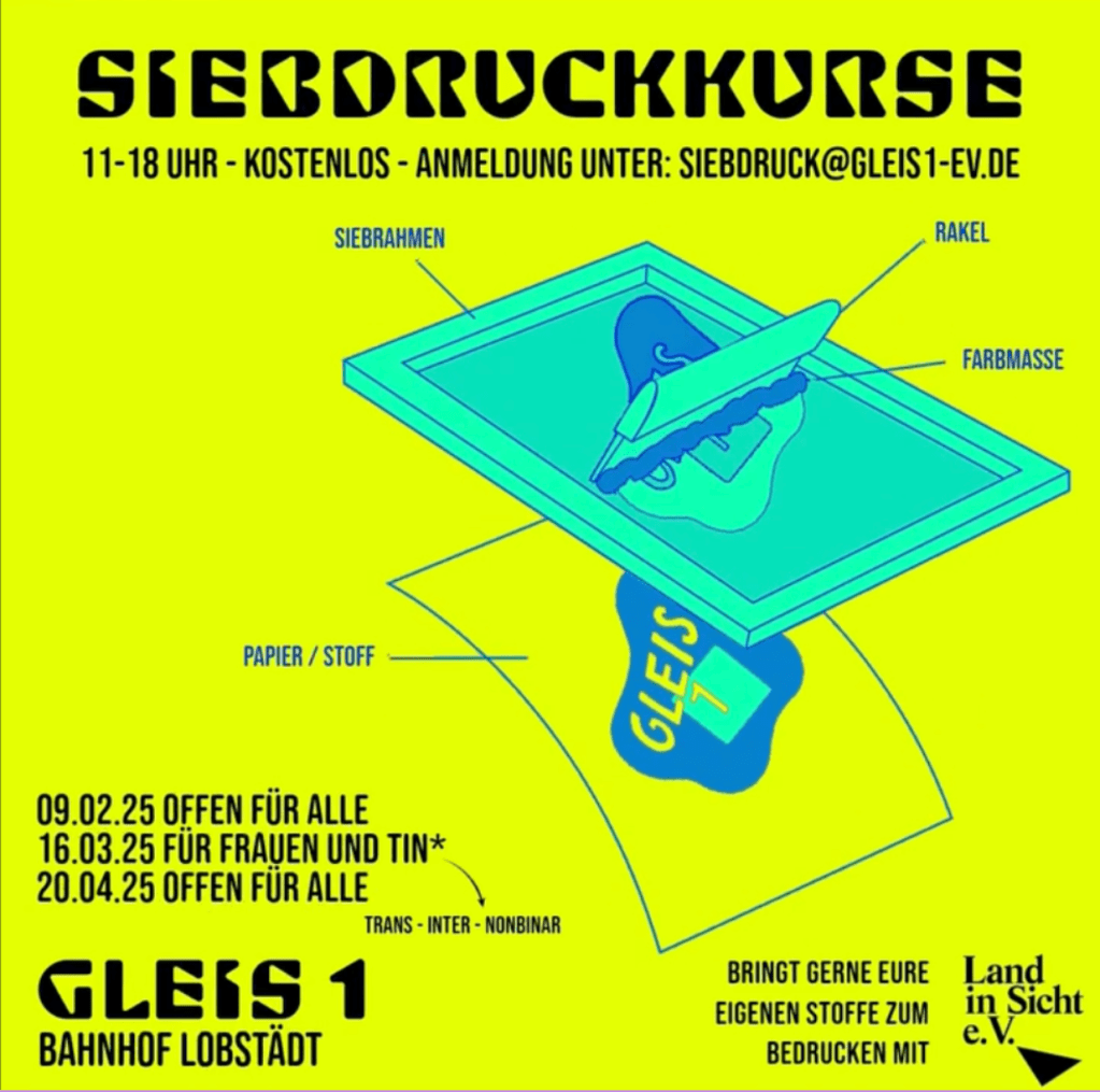 Siebdruckkurse am Gleis